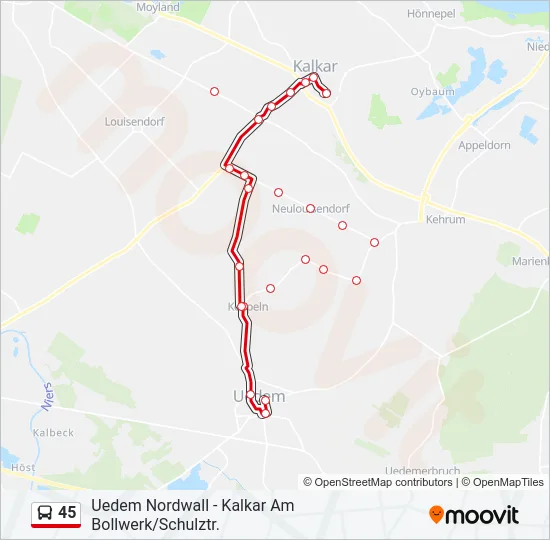 45 Bus Line Map