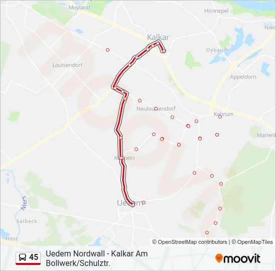 45 Bus Line Map