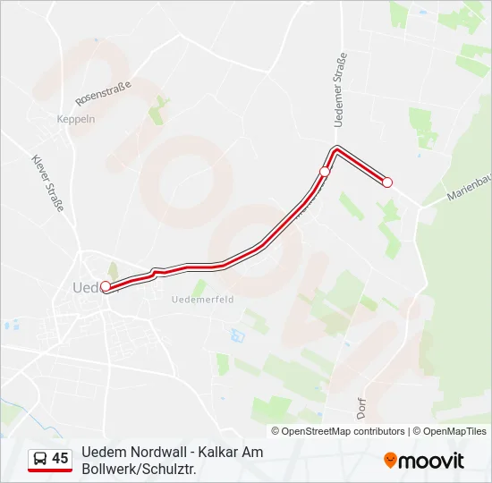 45 Bus Line Map