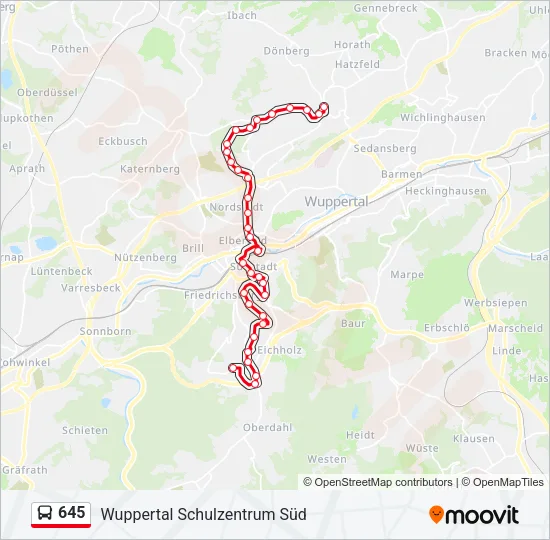 645 Bus Line Map