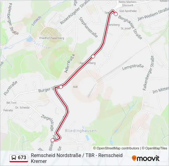 673 Bus Line Map