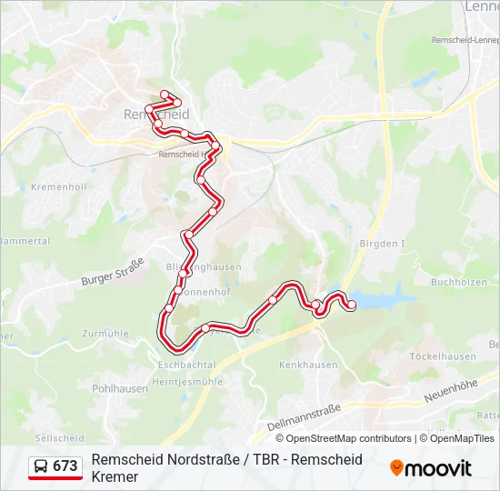 673 Bus Line Map