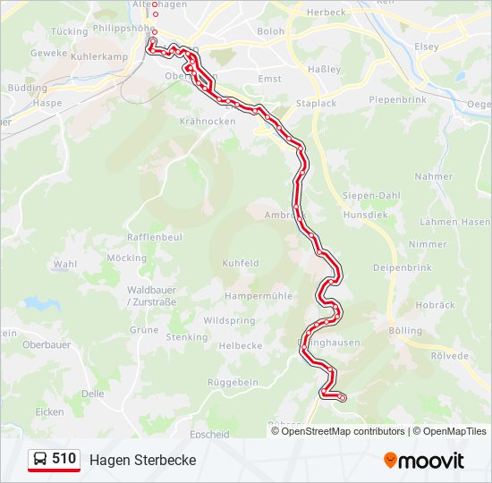 510 Route: Fahrpläne, Haltestellen & Karten - Hagen Sterbecke ...