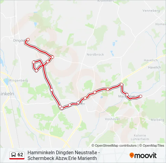 62 Bus Line Map