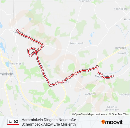 Автобус 62: карта маршрута