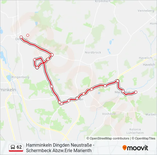 62 Bus Line Map