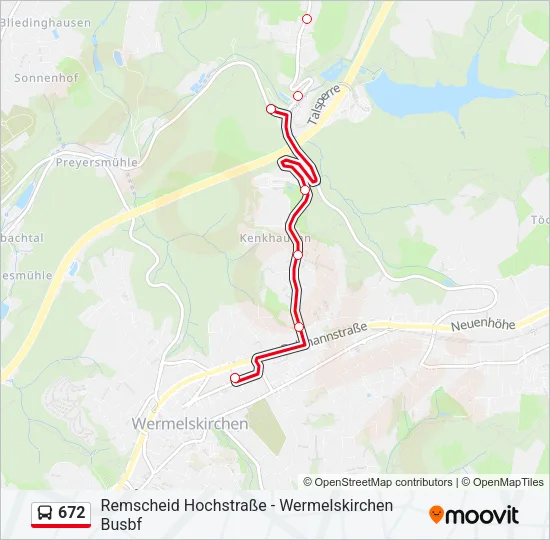 672 Bus Line Map