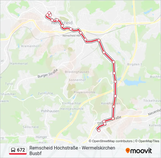 672 Bus Line Map