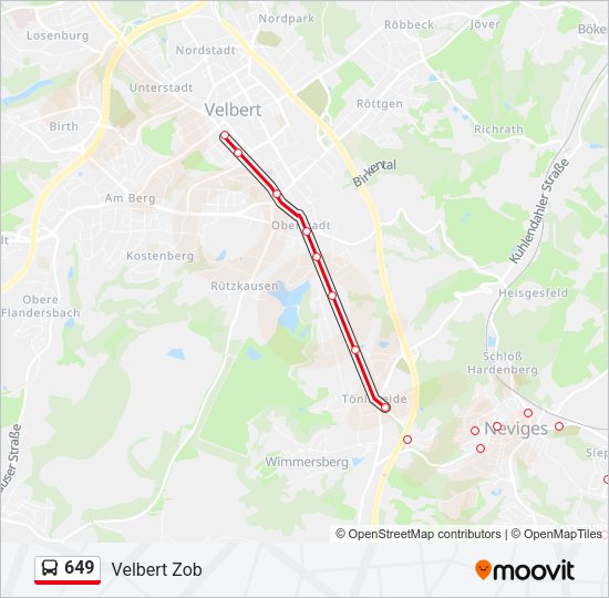649 Bus Line Map