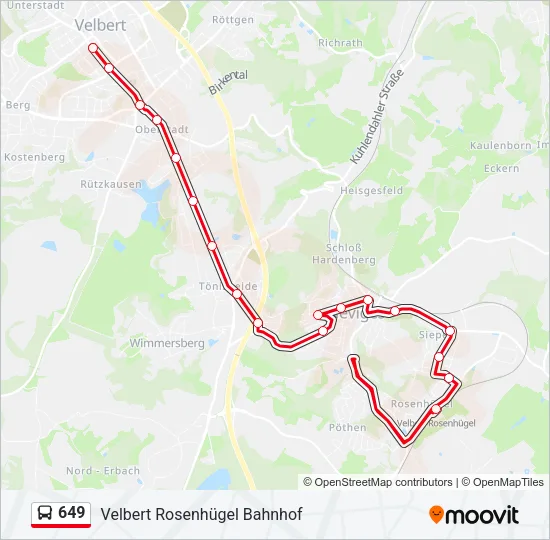 649 Bus Line Map