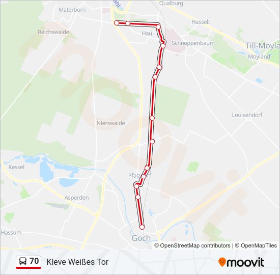 Автобус 70: карта маршрута