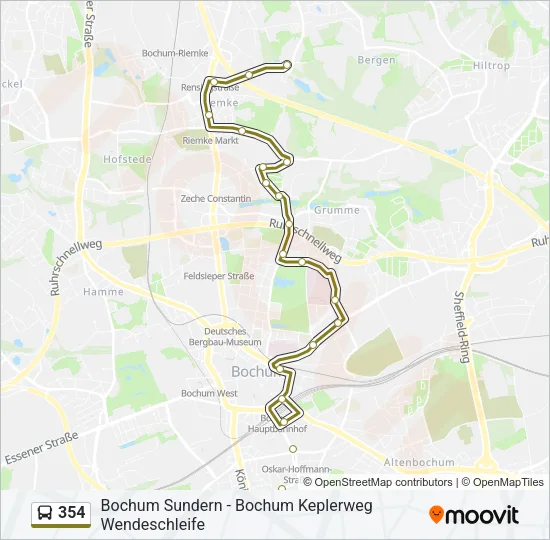 354 Bus Line Map