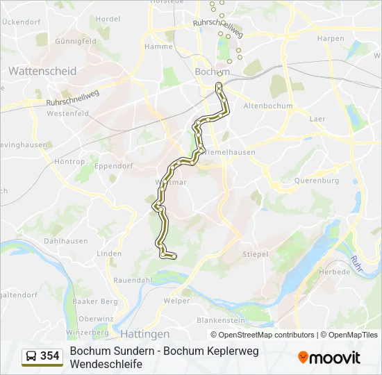 354 Bus Line Map