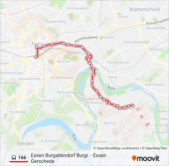 166 Bus Line Map