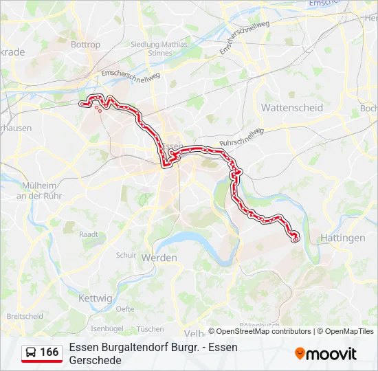 166 Bus Line Map