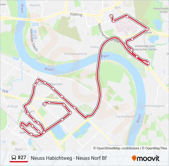 827 Bus Line Map
