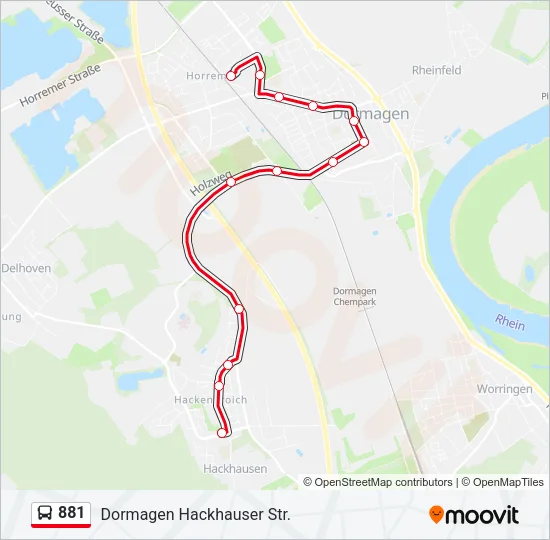 881 Bus Line Map