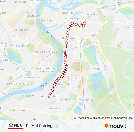 NE 6 Bus Line Map