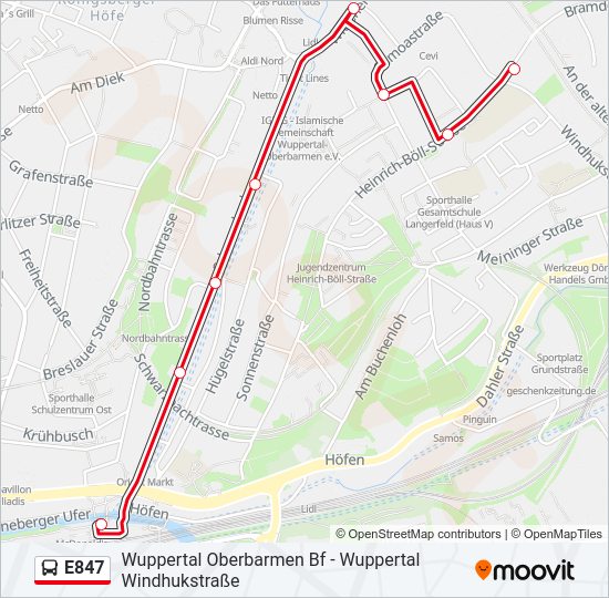 E847 Bus Line Map