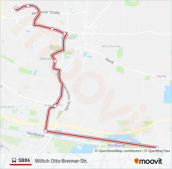 SB86 Bus Line Map