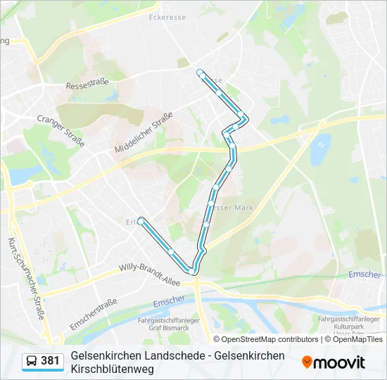 381 Bus Line Map