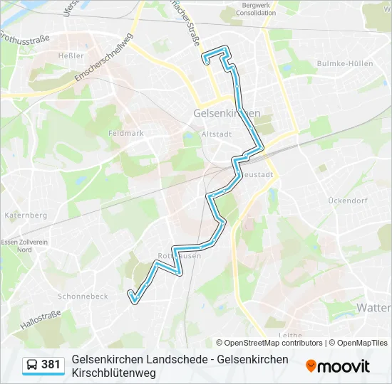 381 Bus Line Map
