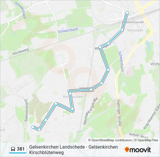 381 Bus Line Map