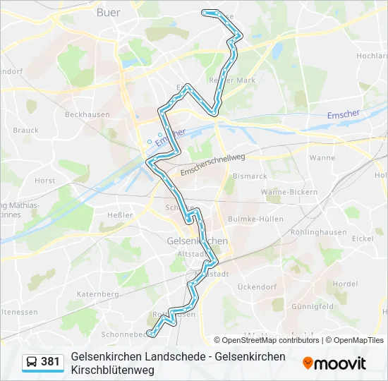 381 Bus Line Map