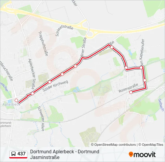 437 Bus Line Map