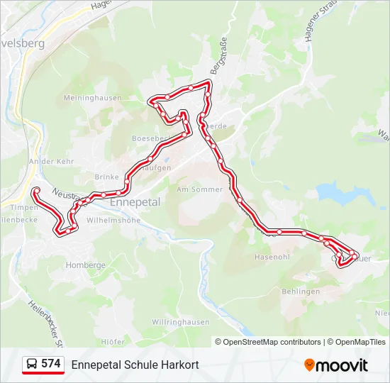 574 Bus Line Map