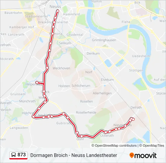 873 Bus Line Map