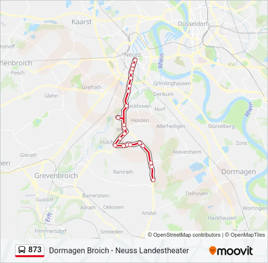 873 Bus Line Map