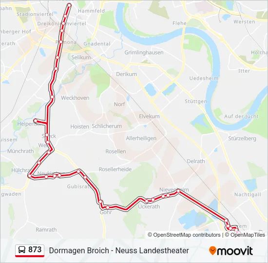 873 Bus Line Map