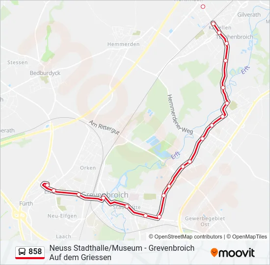 858 Bus Line Map