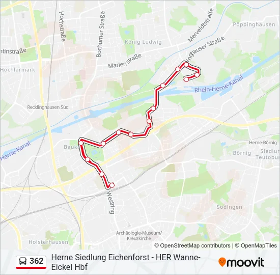 362 Bus Line Map