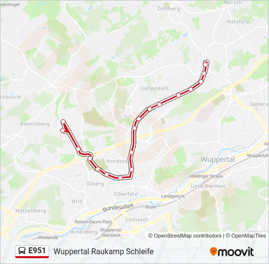 E951 Bus Line Map