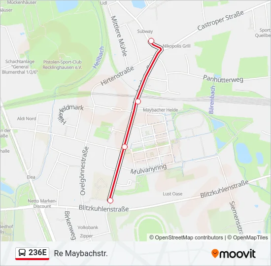 236E Bus Line Map