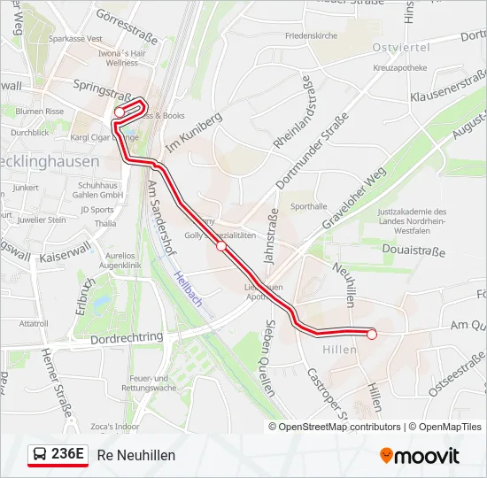 236E Bus Line Map