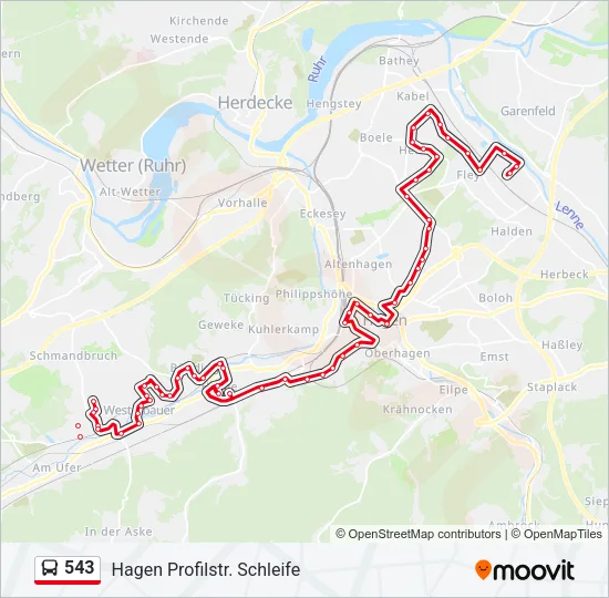 543 Bus Line Map