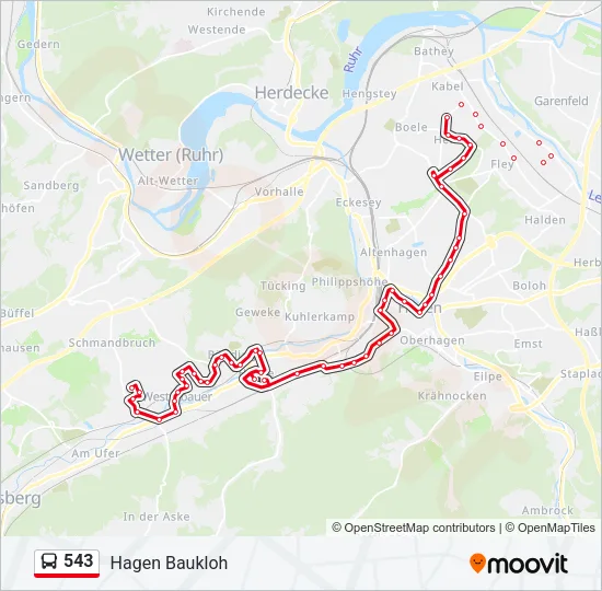 543 Bus Line Map