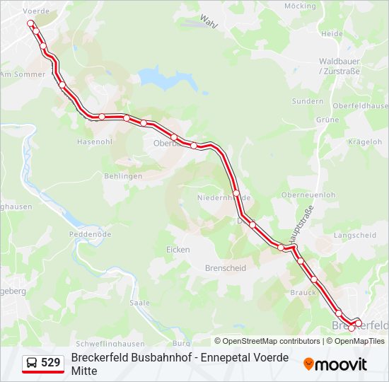 Bus 529: карта маршрута
