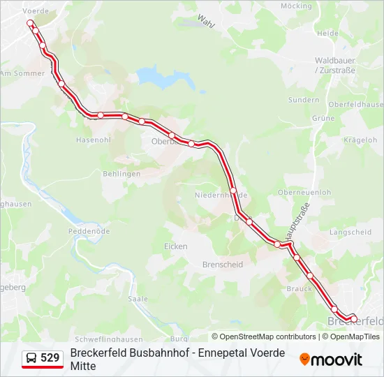 529 Bus Line Map