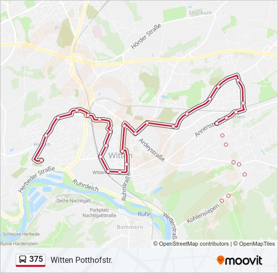 375 bus Line Map