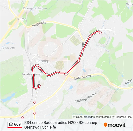 669 Bus Line Map