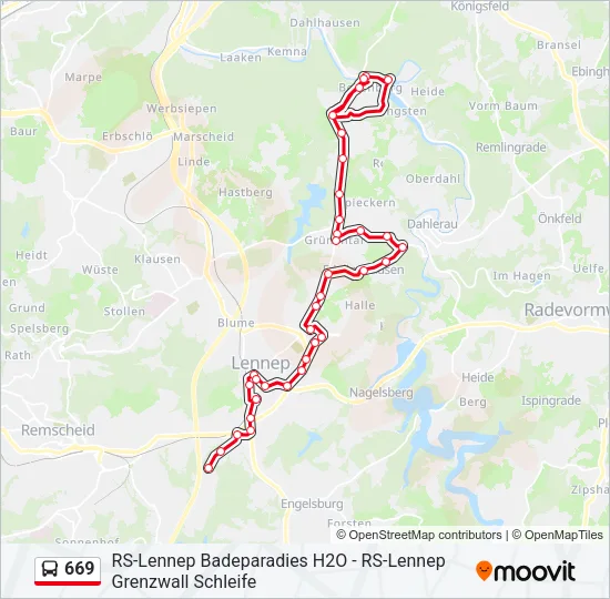 669 Bus Line Map