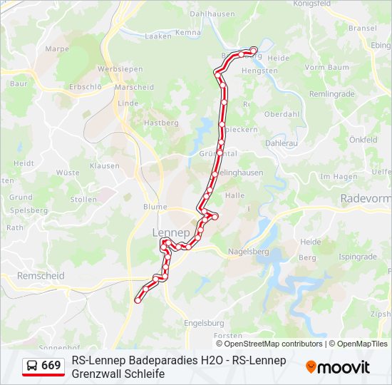669 Bus Line Map