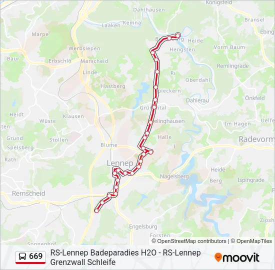 669 Bus Line Map