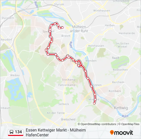 134 Bus Line Map