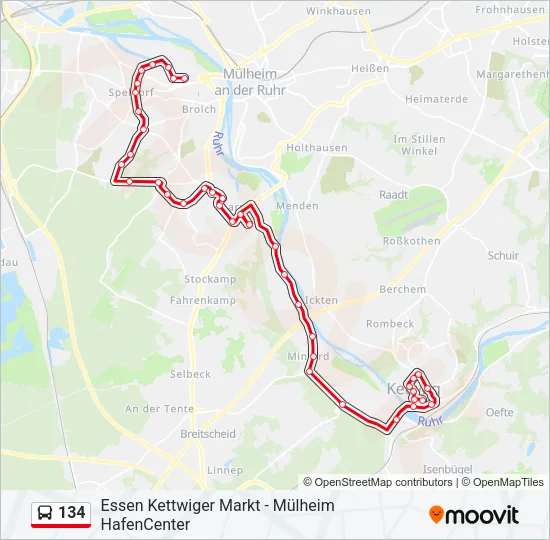 134 Bus Line Map