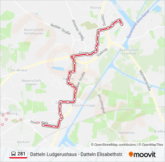 281 Bus Line Map